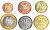 фото Бразилия набор из 6 монет 2004-2017 UNC 1, 5, 10, 25, 50 сентаво, 1 реал