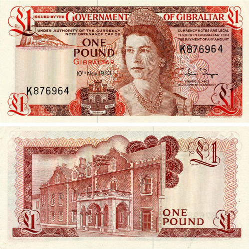 фото Гибралтар 1 фунт 1983 UNC (P20c)