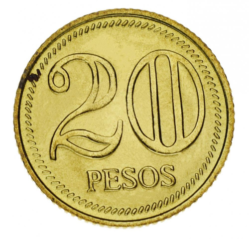 фото Колумбия 20 песо 2007 AU-UNC