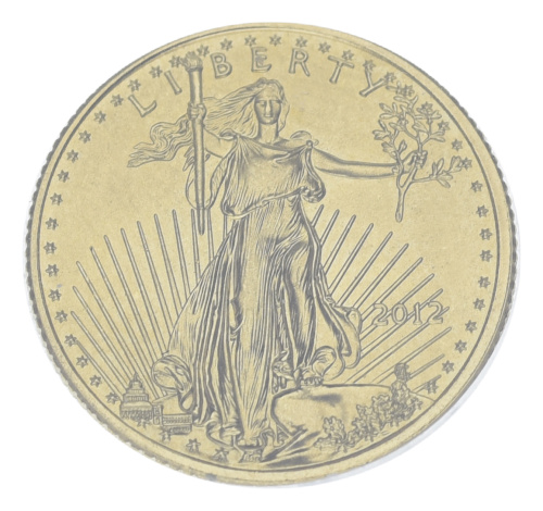 фото США 5 долларов 2012 Золото UNC Свобода Парящий орел (Au 999, 1/10 унции, 3,11 грамма)