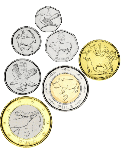 фото Ботсвана набор из 7 монет 2013 UNC 5, 10, 25, 50 тхебе, 1, 2, 5 пула