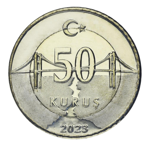 фото Турция 50 куруш 2023 Биметалл UNC