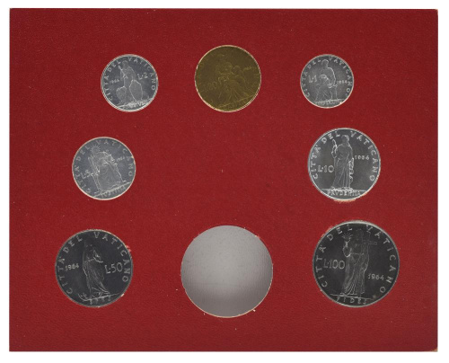 фото Ватикан набор из 7 монет 1964 AU-UNC 1, 2, 5, 10, 20, 50, 100 лир