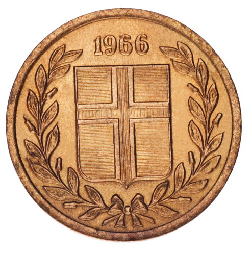фото Исландия 1 эйре 1966 F-VF