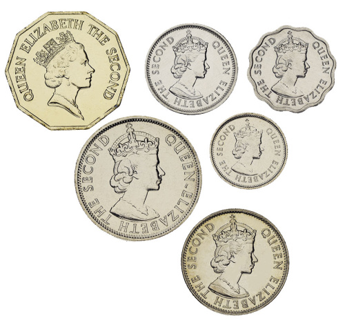 фото Белиз набор из 6 монет 1974-2010 AU-UNC 1, 5, 10, 25, 50 центов, 1 доллар