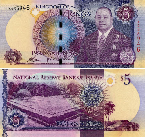 фото Тонга 5 паанга 2015 UNC (P45)