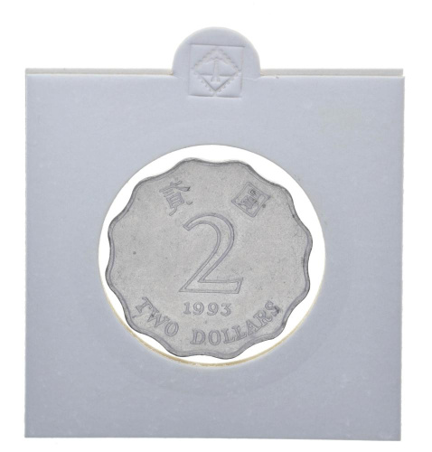 фото Гонконг 2 доллара 1993 F-VF Цветок