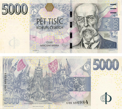 фото Чехия 5000 крон 2009 UNC (P27)
