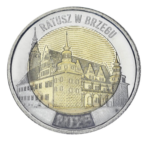 фото Польша 5 злотых 2025 Биметалл UNC Ратуша Бжег