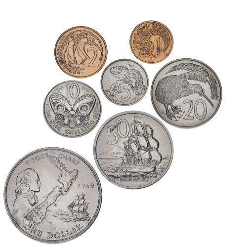фото Новая Зеландия набор из 7 монет 1969 VF-AU 1, 2, 5, 10, 20, 50 центов, 1 доллар