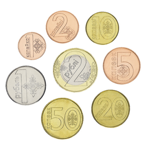 фото Беларусь набор из 8 монет 2009 (2016) UNC 1, 2, 5, 10, 20, 50 копеек, 1, 2 рубля