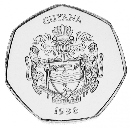 фото Гайана 10 долларов 1996 AU-UNC