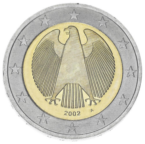 фото Германия 2 евро 2002 Биметалл AU-UNC A