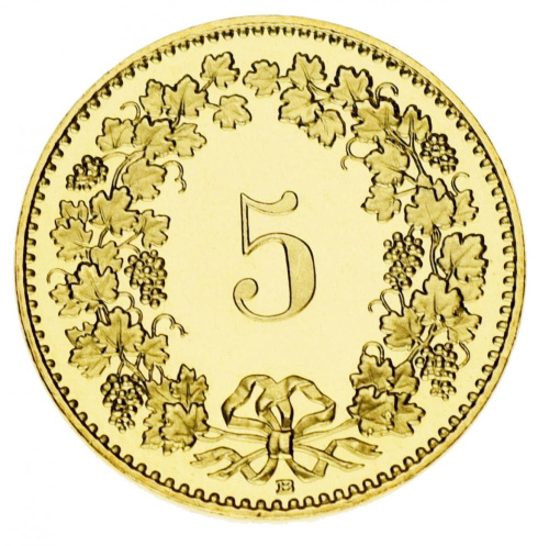 фото Швейцария 5 раппен 2016 UNC