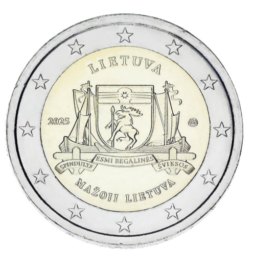 фото Литва 2 евро 2025 Биметалл UNC Малая Литва (Этнографические регионы Литвы)