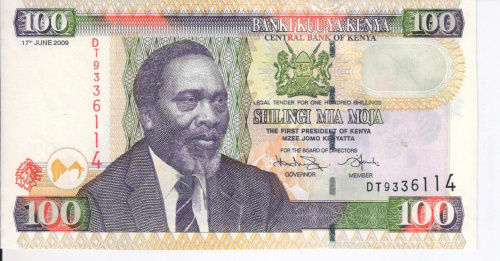 фото Кения 100 шиллингов 2009 UNC (P48d)