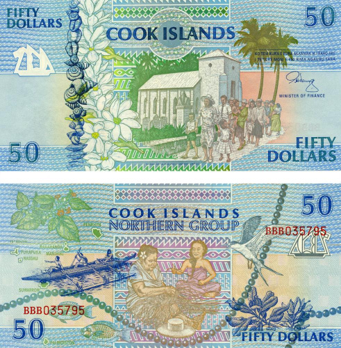 фото Острова Кука 50 долларов UNC (P10)