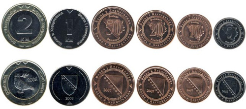 фото Босния и Герцеговина набор из 6 монет 1998-2000 VF