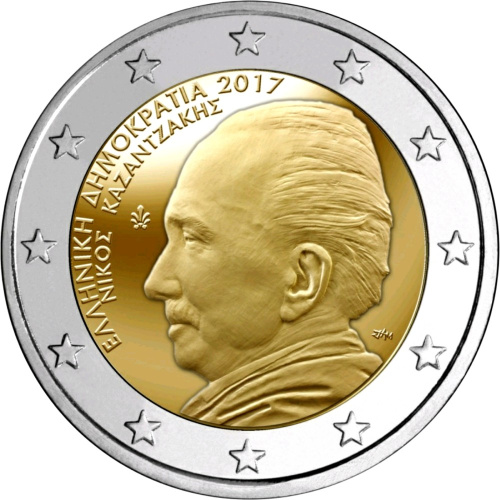 фото Греция 2 евро 2017 «Никос Казандзакис» UNC