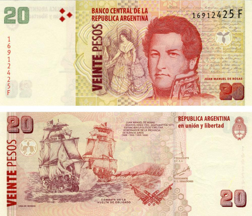фото Аргентина 20 песо 2003 UNC (P355)