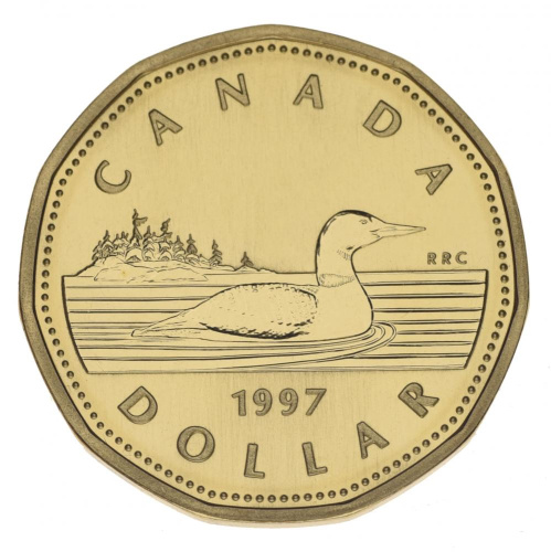 фото Канада 1 доллар 1997 UNC Утка
