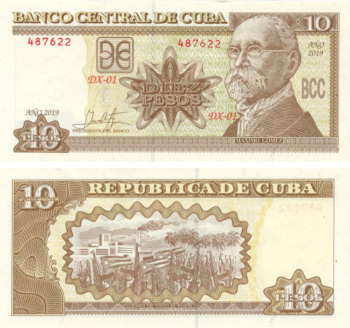 фото Куба 10 песо 2019 AU-UNC (P117)
