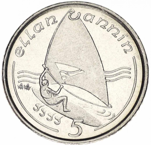 фото Остров Мэн 5 пенсов 1993 AU-UNC