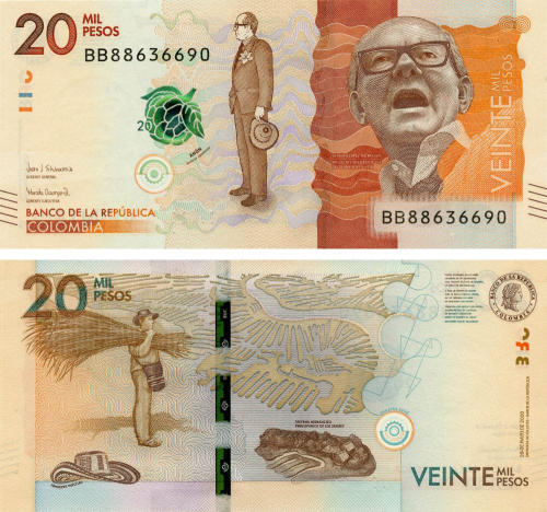 фото Колумбия 20000 песо 2020 UNC (P461)