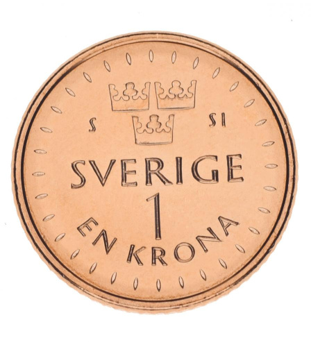 фото Швеция 1 крона 2016 AU-UNC