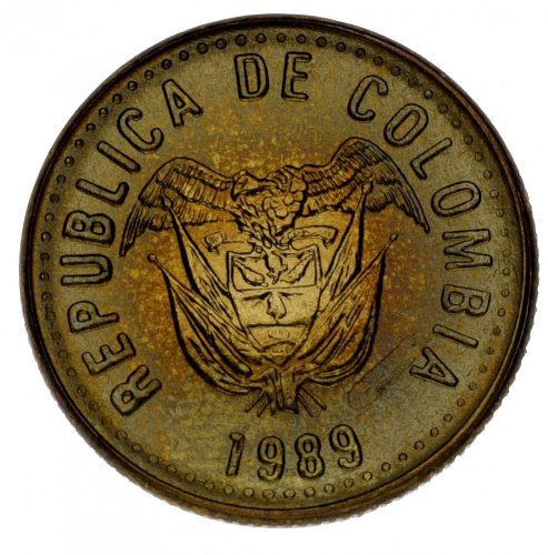 фото Колумбия 5 песо 1989 AU-UNC