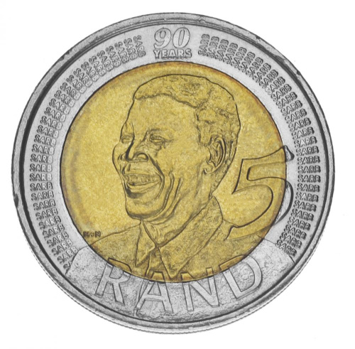 фото ЮАР 5 рандов 2008 Биметалл UNC Нельсон Мандела
