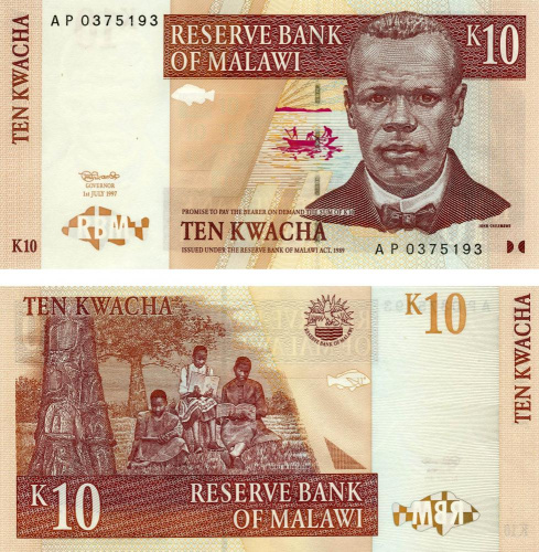 фото Малави 10 квача 1997 UNC (P37)