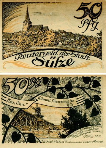фото Германия Нотгельд  50 пфеннигов 1922 F-VF Зульз