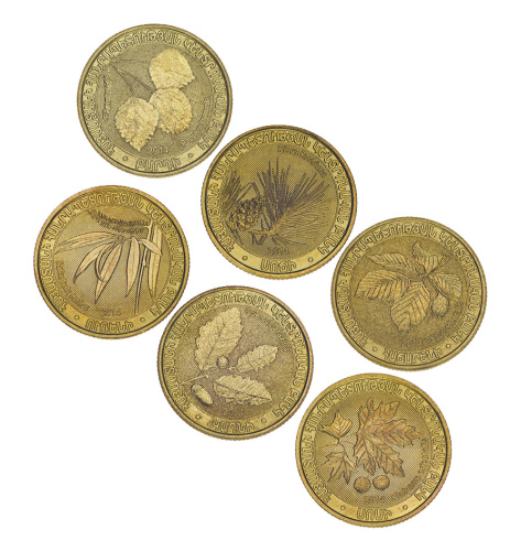 фото Армения набор из 6 монет по 200 драм 2014 UNC Флора