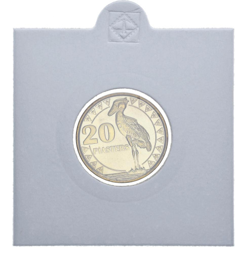 фото Южный Судан 20 пиастр 2015 UNC Птица Аист