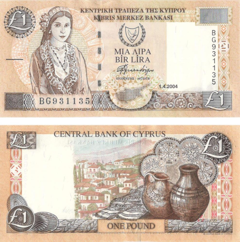 фото Кипр 1 фунт 2004 UNC (P60d)