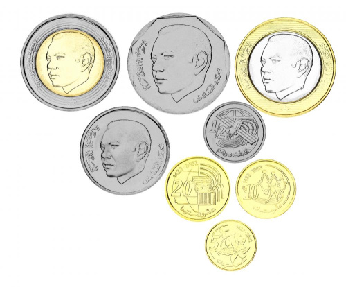 фото Марокко набор из 8 монет 2002 UNC 5, 10, 20, 50 сантим, 1, 2, 5, 10 дирхам