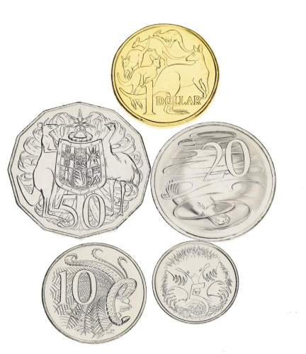 фото Австралия набор из 5 монет 2019-2020 UNC 5, 10, 20, 50 центов, 1 доллар