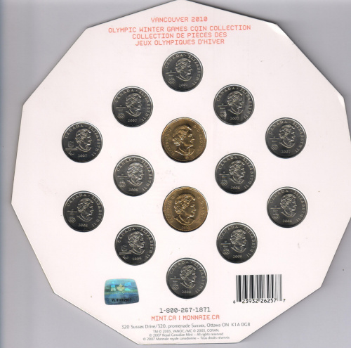 фото Канада набор из 17 монет 2007-2010 UNC