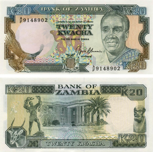 фото Замбия 20 квача 1989-1991 UNC (P32)