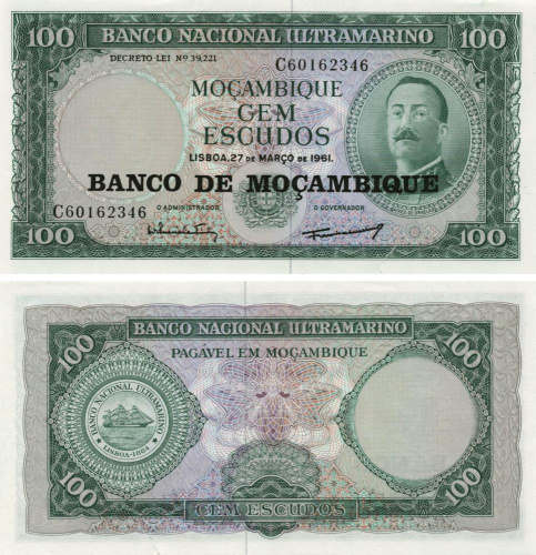 фото Мозамбик 100 эскудо 1961 UNC (P117)
