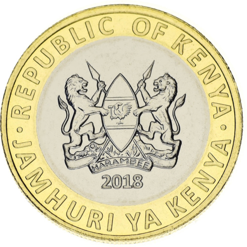 фото Кения 10 шиллингов 2018 Биметалл UNC Лев