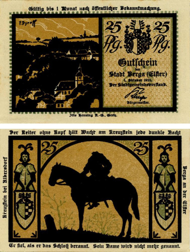 фото Германия Нотгельд 25 пфеннигов 1921 F-VF Берга
