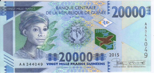 фото Гвинея 20000 франков 2015 UNC (P50)