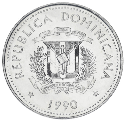 фото Доминикана 1/2 песо 1990 UNC