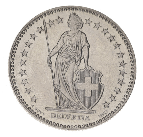 фото Швейцария 2 франка 1994 AU-UNC