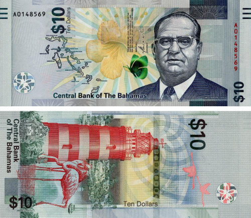 фото Багамы 10 долларов 2022 UNC Птицы (Pnew)