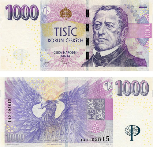 фото Чехия 1000 крон 2008 UNC (P25)