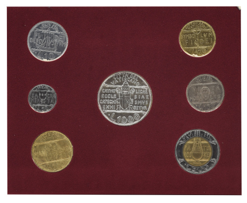 фото Ватикан набор из 7 монет 1993 AU-UNC Римский папа - Иоанн Павел II 15-й год правления