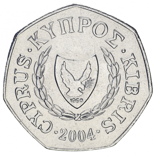 фото Кипр 50 центов 2004 UNC